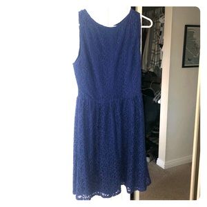 Blue above the knee length dress